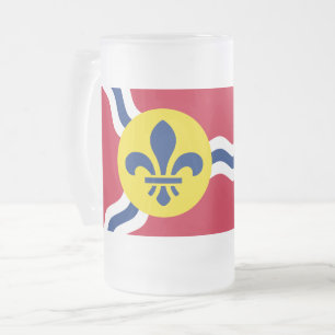 Taza De Cristal Esmerilado Bomba de vidrio escarcha con bandera de San Luis