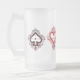 Taza De Cristal Esmerilado Bomba de vidrio escarchada — Espadas/Corazones/Clu
