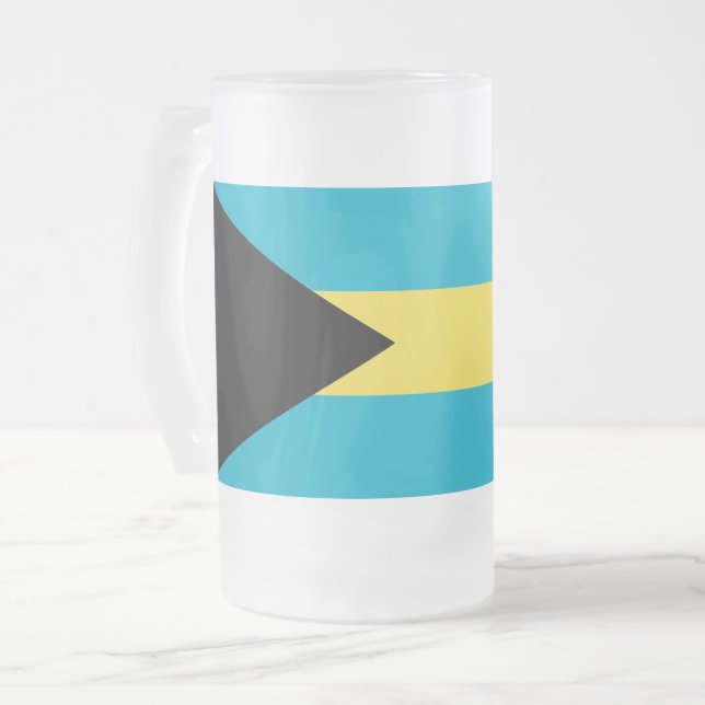 Taza De Cristal Esmerilado Bomba de vidrio escarchado con bandera de Bahamas (Anverso izquierdo)