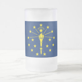 Taza De Cristal Esmerilado Bomba de vidrio escarchado con bandera de Indiana,