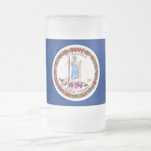 Taza De Cristal Esmerilado Bomba de vidrio escarchado con bandera de Virginia