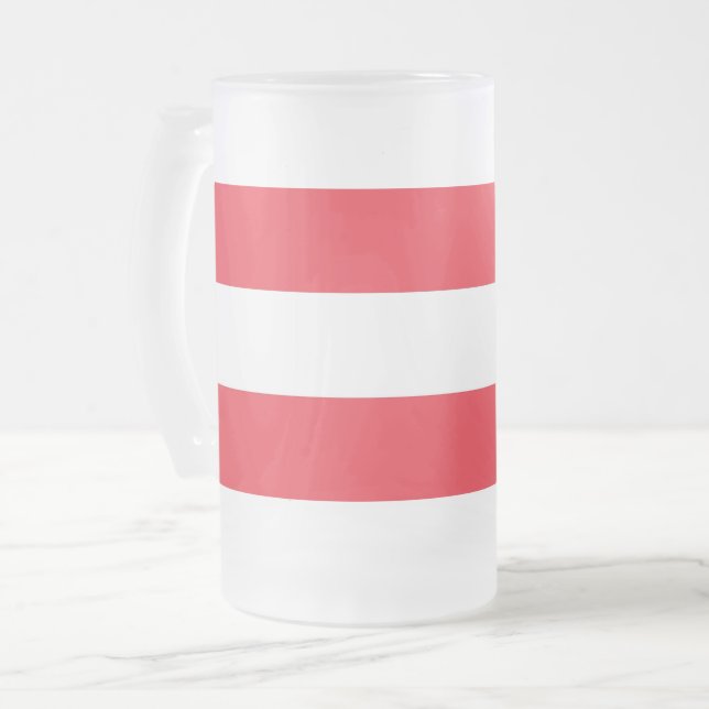 Taza De Cristal Esmerilado Bomba de vidrio escarpado con bandera de Austria (Anverso izquierdo)