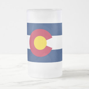 Taza De Cristal Esmerilado Bomba de vidrio escarpado con bandera de Colorado,