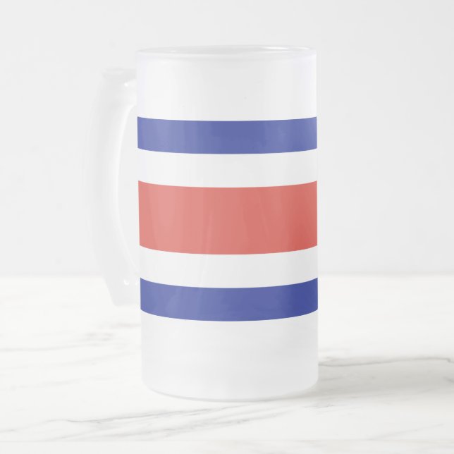 Taza De Cristal Esmerilado Bomba de vidrio escarpado con bandera de Costa Ric (Anverso izquierdo)