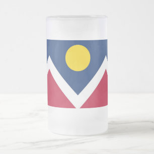 Taza De Cristal Esmerilado Bomba de vidrio escarpado con bandera de Denver Ci