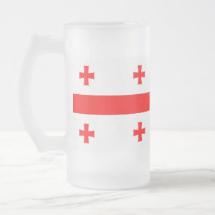 Taza De Cristal Esmerilado Bomba de vidrio escarpado con bandera de Georgia