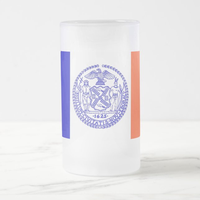 Taza De Cristal Esmerilado Bomba de vidrio escarpado con bandera de la ciudad (Centro)