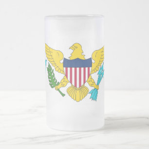 Taza De Cristal Esmerilado Bomba de vidrio escarpado con bandera de las Islas