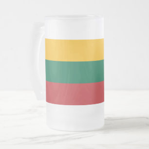 Taza De Cristal Esmerilado Bomba de vidrio escarpado con bandera de Lituania