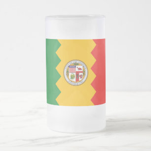 Taza De Cristal Esmerilado Bomba de vidrio escarpado con bandera de Los Ángel