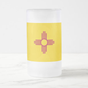 Taza De Cristal Esmerilado Bomba de vidrio escarpado con bandera de Nuevo Méx