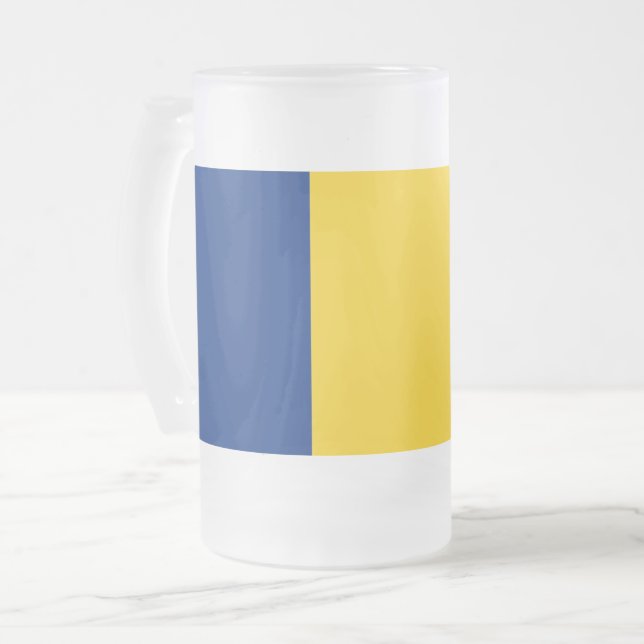 Taza De Cristal Esmerilado Bomba de vidrio escarpado con bandera de Rumania (Anverso izquierdo)