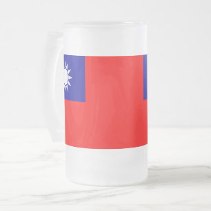 Taza De Cristal Esmerilado Bomba de vidrio escarpado con bandera de Taiwán