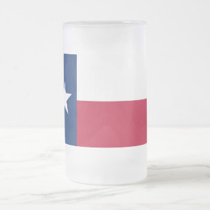 Taza De Cristal Esmerilado Bomba de vidrio escarpado con bandera de Texas, EE