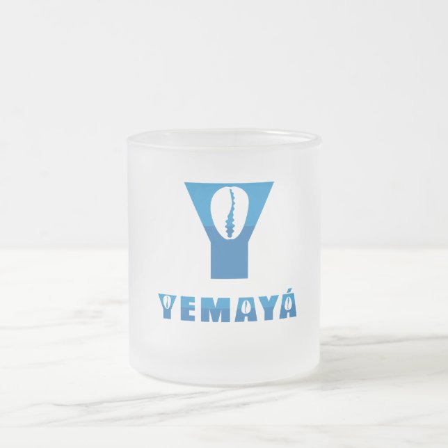 Taza De Cristal Esmerilado Bomba de vidrio helada Yemaya para té o café (Centro)