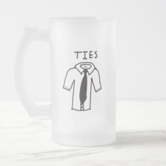 Taza De Cristal Esmerilado Bomba escarcha con logotipo de Camisas Blancas y N