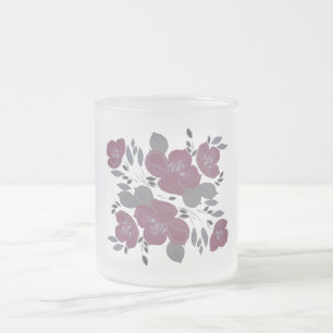 Taza De Cristal Esmerilado Bomba escarcha floral