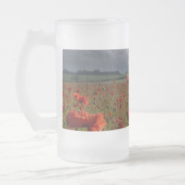 Taza De Cristal Esmerilado Bombardero De Lancaster Por Un Campo De Adormidera