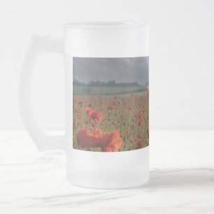 Taza De Cristal Esmerilado Bombardero De Lancaster Por Un Campo De Adormidera