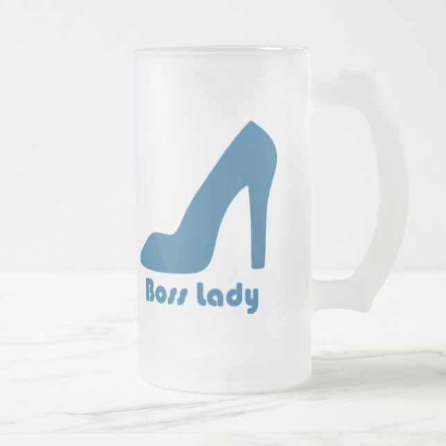 Taza De Cristal Esmerilado Bombeo azul Lady (Derecha)