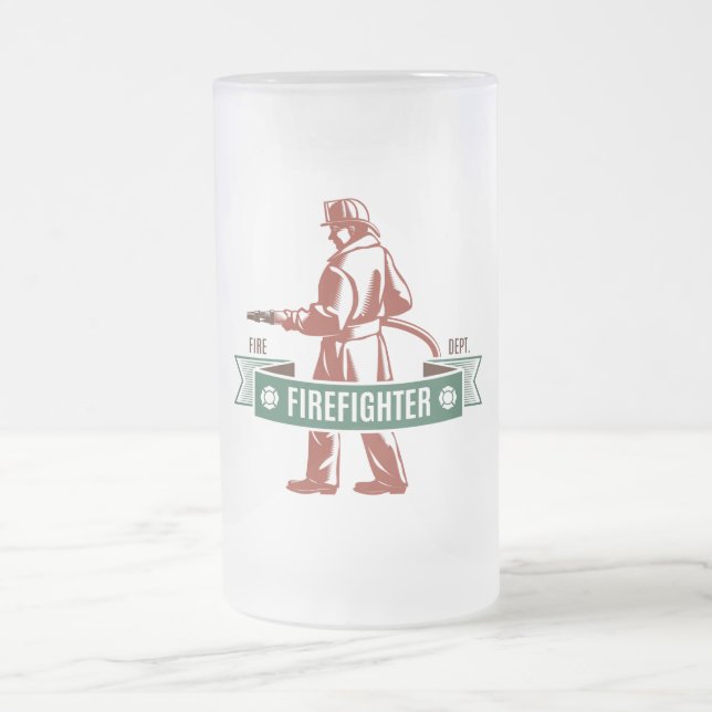 Taza De Cristal Esmerilado Bombero (Centro)