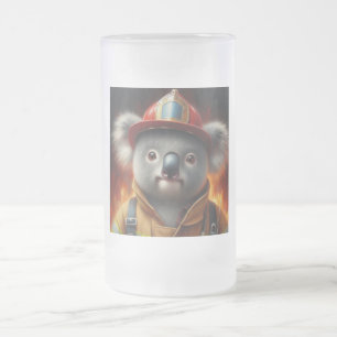 Taza De Cristal Esmerilado Bombero de Koala