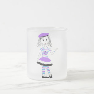 Taza De Cristal Esmerilado Bonito Miss Fashionista