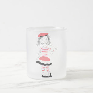 Taza De Cristal Esmerilado Bonito Miss Fashionista