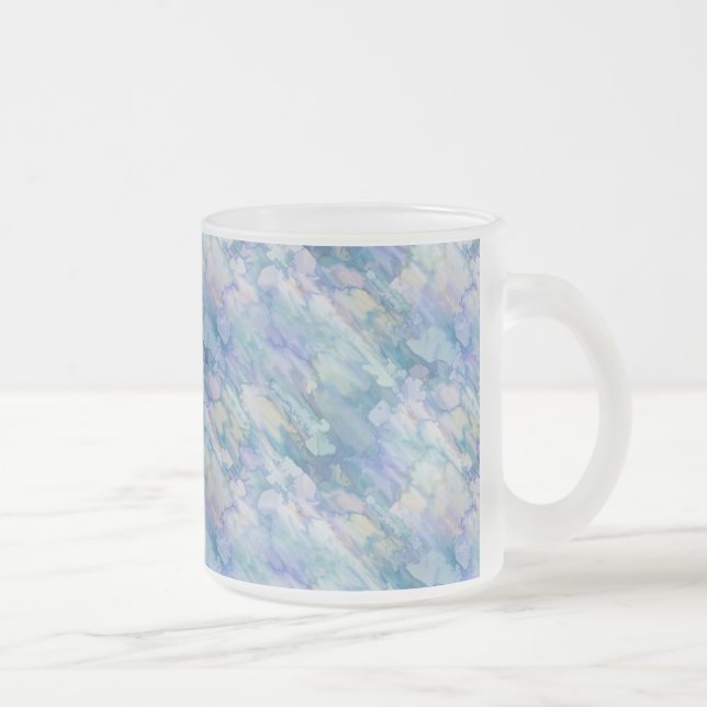 Taza De Cristal Esmerilado Bonito Pastel Azul y Mug Rosa (Derecha)