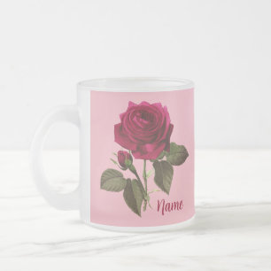 Taza De Cristal Esmerilado Bonito Rosa personalizado