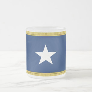 Taza De Cristal Esmerilado Bonnie Blue Flag Primero Texas Cofederate Voluntee