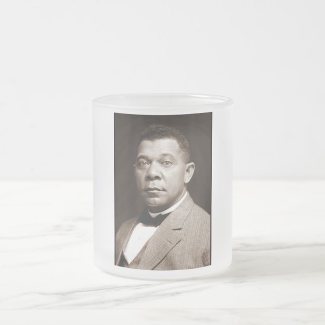 Taza De Cristal Esmerilado Booker Washington: Educador afroamericano (Centro)