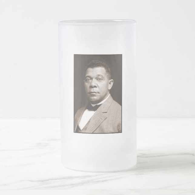 Taza De Cristal Esmerilado Booker Washington: Educador afroamericano (Centro)