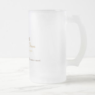 Taza De Cristal Esmerilado Books & Brews Beer Stein