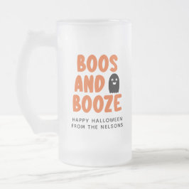 Taza De Cristal Esmerilado Boos y Booze Fantasma dulce de Halloween para adul
