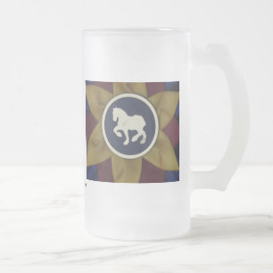Taza De Cristal Esmerilado Borrador de rosette de caballo