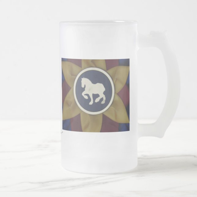 Taza De Cristal Esmerilado Borrador de rosette de caballo (Derecha)