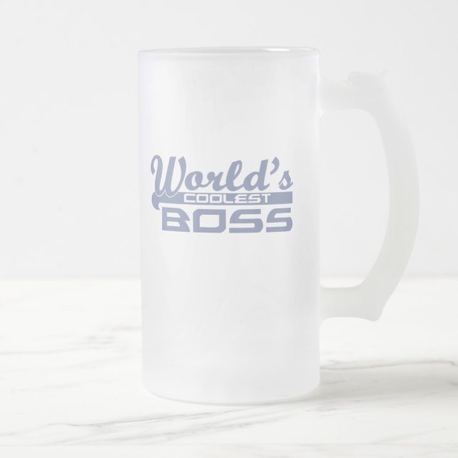 Taza De Cristal Esmerilado Boss más fresco del mundo (Derecha)