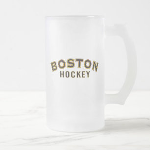 Taza De Cristal Esmerilado Boston Hockey 16oz Frosted Glass Mug