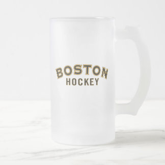 Taza De Cristal Esmerilado Boston Hockey 16oz Frosted Glass Mug