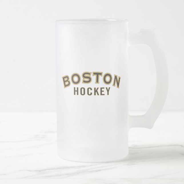 Taza De Cristal Esmerilado Boston Hockey 16oz Frosted Glass Mug (Derecha)