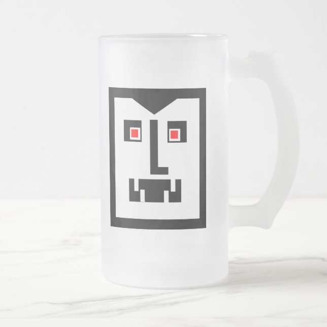 Taza De Cristal Esmerilado Bot asustadizo del vampiro del Cyborg - modificado (Derecha)