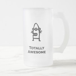 Taza De Cristal Esmerilado Bot de tres ojos totalmente impresionante