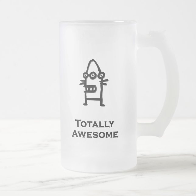 Taza De Cristal Esmerilado Bot de tres ojos totalmente impresionante (Derecha)