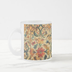 Taza De Cristal Esmerilado Botánica de la Edad de Oro