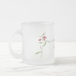 Taza De Cristal Esmerilado botánica roja mínima cosecha para ella
