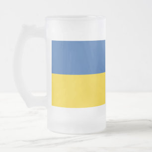 Taza De Cristal Esmerilado Botón Bandera de Ucrania