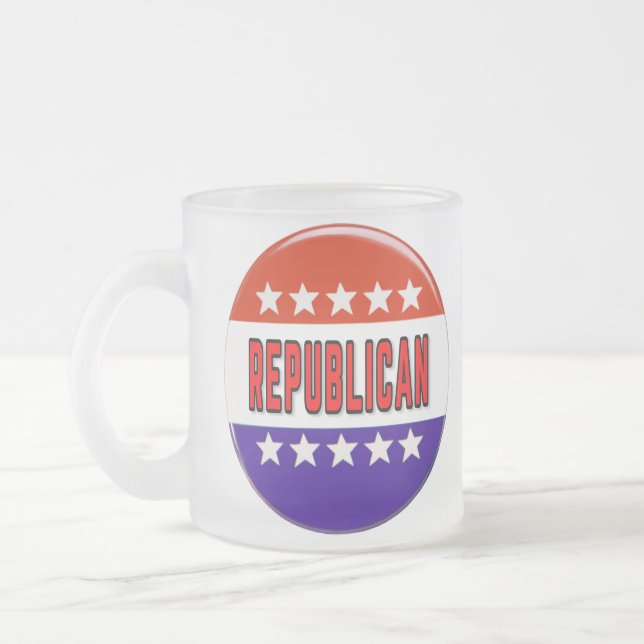 Taza De Cristal Esmerilado Botón Republicano (Izquierda)
