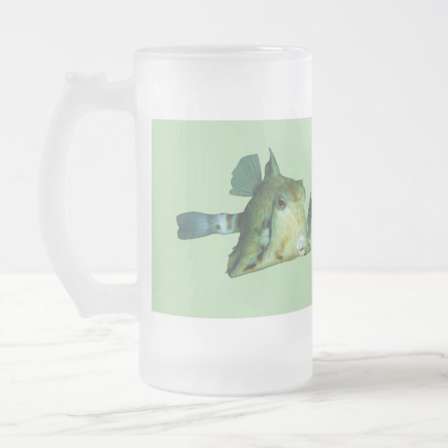 Taza De Cristal Esmerilado Boxfish - Diseño abstracto - Cortar una foto | (Izquierda)