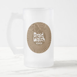 Taza De Cristal Esmerilado Braid Watch Lezbi Nerdy Chibi Frosted Mug